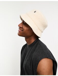 Volcom - Balune - Cappello da pescatore color crema in pile borg-Bianco