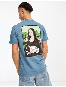 Rip N Dip RIPNDIP - Nerma Lisa - T-shirt blu ardesia con stampa sul petto e sul retro