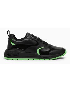 Ferragamo Sneaker bassa nera/verde neon
