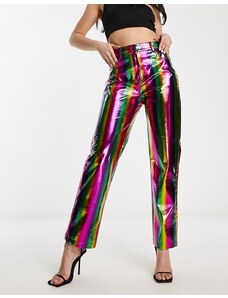 Amy Lynn - Lupe - Pantaloni arcobaleno metallizzati-Multicolore