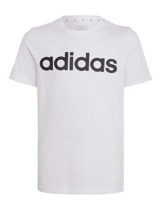 T-shirt bianca da bambino con logo nero adidas