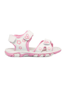 Sandali da bambina bianchi e rosa con cuoricini Le scarpe di Alice