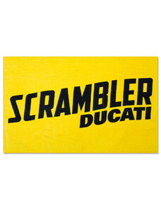 Telo mare giallo in spugna con maxi-logo Scrambler Ducati