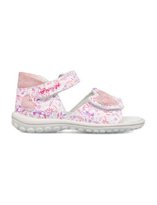 Sandali primi passi bianchi e rosa da bambina Primigi