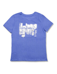 T-shirt blu da donna Skechers Shine Tee