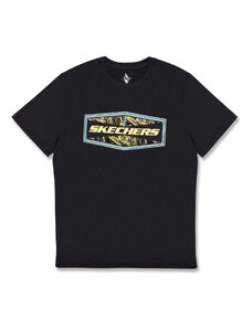 T-shirt nera da uomo con logo sul petto Skechers Latitude Tee