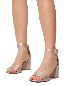 Sandali rosa da donna con tacco a blocco 7 cm Lora Ferres