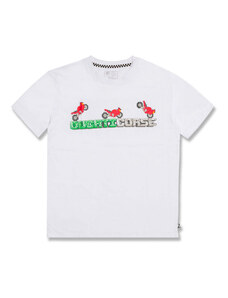 T-shirt bianca da bambino con logo sul petto Ducati Corse T-Bargellino