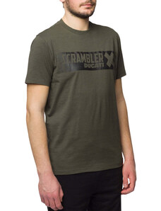 T-shirt verde da uomo con logo sul petto Scrambler Ducati X-Shirt