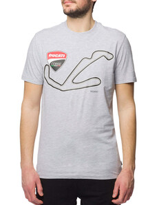 T-shirt grigia da uomo con stampa sul petto Ducati Corse Misano Racing