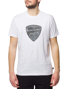 T-shirt bianca da uomo con logo camouflage Ducati Corse Ero 2