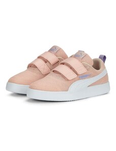 Sneakers rosa da bambina con striscia laterale a contrasto Puma Courtflex v2 Mesh V PS