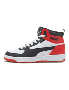 Sneakers alte bianche, rosse e nere da ragazzo Puma Rebound Joy Jr