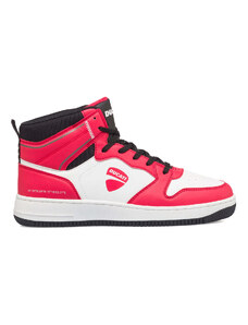 Sneakers alte rosse e bianche da uomo con logo laterale Ducati Sepang 4