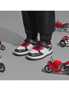 Sneakers bianche e nere da bambino con logo sul tallone Ducati