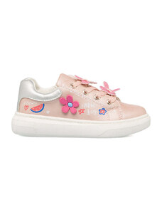 Sneakers primi passi rosa da bambina con fiorellini Le scarpe di Alice