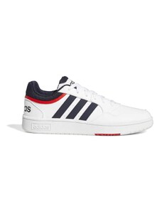 Sneakers bianche da uomo con strisce a contrasto adidas Hoops 3.0 Low Classic Vintage