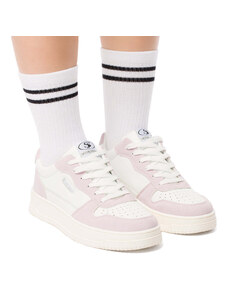 Sneakers bianche e rosa da donna con dettagli traforati Swish Jeans