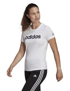T-shirt bianca da donna con logo adidas Essentials Slim Logo