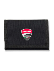 Portafoglio nero in tessuto con badge Ducati Corse