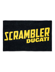Telo mare nero in spugna con maxi-logo Scrambler Ducati