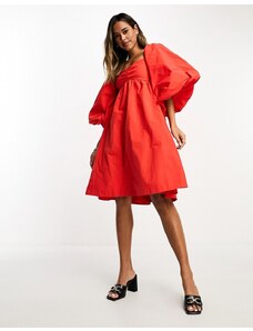 In Wear InWear - Frasco - Vestito corto rosso strutturato con maniche voluminose