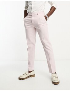 ASOS DESIGN - Oxford - Pantaloni da abito taglio slim color bacca-Rosso