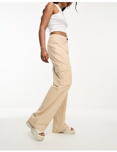Vero Moda - Pantaloni cargo color crema-Bianco