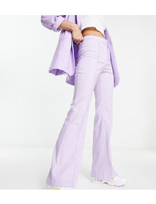 COLLUSION - Pantaloni a zampa in bengalina lilla in coordinato-Multicolore