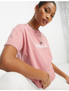 Napapijri - Box - T-shirt corta rosa con logo