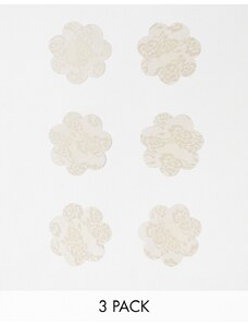 ASOS DESIGN - Confezione da 3 paia di copricapezzoli in tessuto beige-Neutro