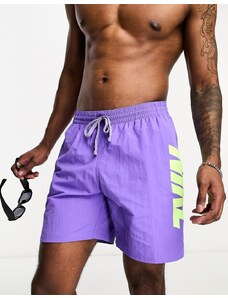 Nike Swimming - Icon - Pantaloncini da bagno stile volley da 7" viola con grafica
