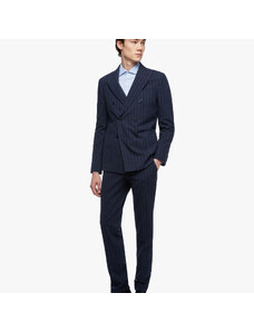 Brooks Brothers Viscose-Cotton/Linen Blend Pinstripe Suit - male Outlet Uomo Navy 36