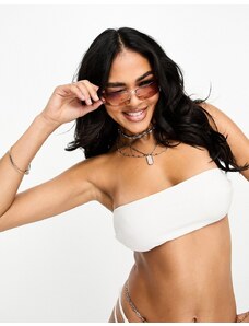 ASYOU - Mix & Match - Top bikini a fascia bianco con fascette sottili sul retro