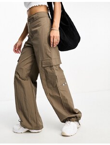 ASOS 4505 - Pantaloni oversize comodi in tessuto stropicciato con tasche-Brown