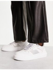 Calvin Klein Jeans - Sneakers stringate bianche con suola spessa cupsole-Bianco