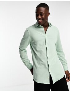 Harry Brown - Camicia piqué slim fit in cotone verde