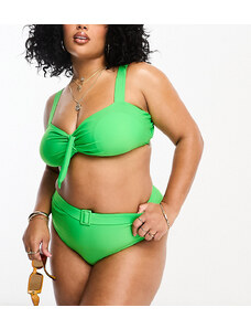 Brave Soul Plus - Slip bikini verdi con cintura-Verde
