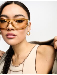 Le Specs - Trash Trix - Occhiali da sole avvolgenti color cuoio-Brown