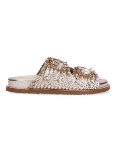 WHITE MOUNTAIN Upsoar Sneaker Donna - Maglia Intrecciata, Nero/Oro, Tomaia In Tessuto, Suola Leggera, Soletta Imbottita, Taglia 38.5 EU