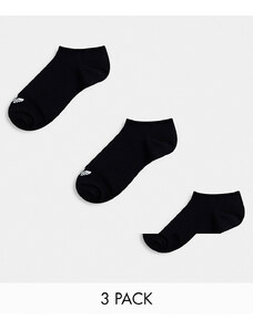 adidas Originals - Confezione da 3 paia di calzini per sneakers neri-Nero