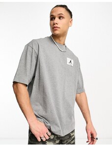 Jordan - T-shirt oversize grigia con logo-Grigio