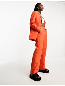 JJXX - Pantaloni sartoriali in lino arancione in coordinato