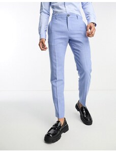 Selected Homme - Pantaloni da abito in misto lino azzurri-Blu