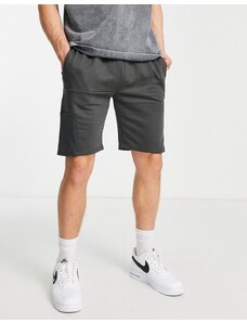 American Stitch - Pantaloncini in jersey grigi con fascia in vita elasticizzata con coulisse-Grigio