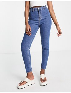 Don't Think Twice - Chloe - Jeans skinny elasticizzati a vita alta stile disco lavaggio blu medio