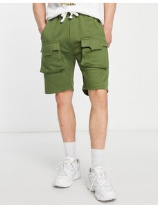 American Stitch - Pantaloncini in jersey color kaki-Verde