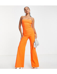 Vesper Petite - Tuta jumpsuit con scollo squadrato a fondo ampio arancione