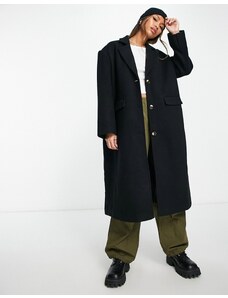 Something New X Naomi Anwer - Cappotto di lana nero oversize