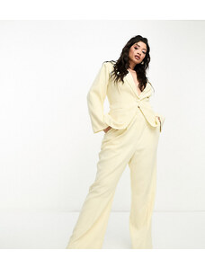 The Frolic Plus - Pantaloni a fondo ampio a vita alta color vaniglia in coordinato-Neutro